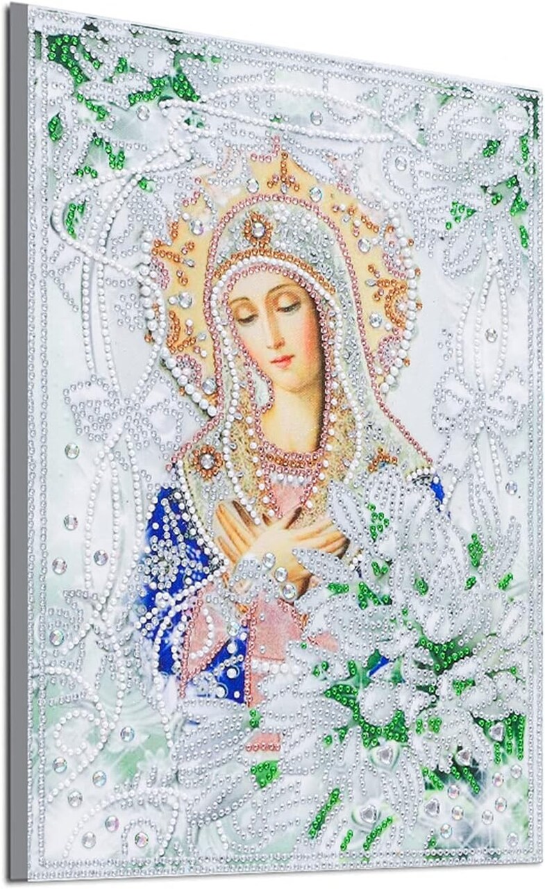 5D Virgin Mary Religion Diamond Painting Kits for Adults (Mother Mary) 11.8 x 2.75 x 37.44 inches